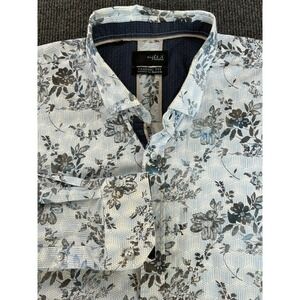 Eight X Premium Buckle Men's LS Shirt Classic Fit XXL Blue Black Floral Casual